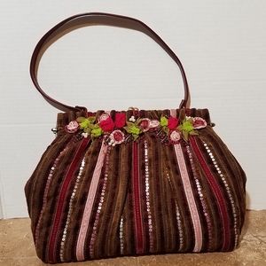 Pat Vini Vintage Multicolor Beaded/Sequined Handmade Tapestry Bag